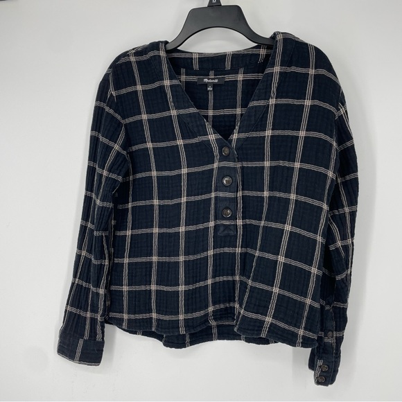Madewell Lightspun Evert Top in Windowpane - Picture 6 of 7